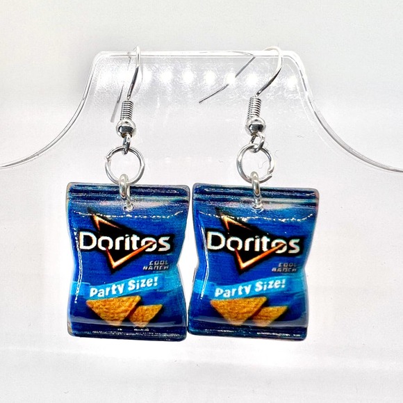 Ranch Doritos Earrings - Potato Chips Earrings - Food Earrings - Teacher Earring - Picture 1 of 8